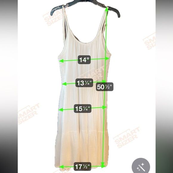 T&T Sz XL Flowy Cotton Bright White Boho Beach Skinny Tie Cotton Layered Dress - Picture 5 of 9